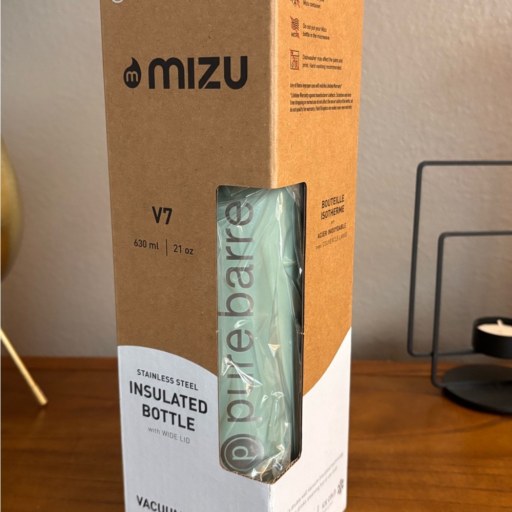 Mizu Pure Barre Sage Bottle with Wide Lid